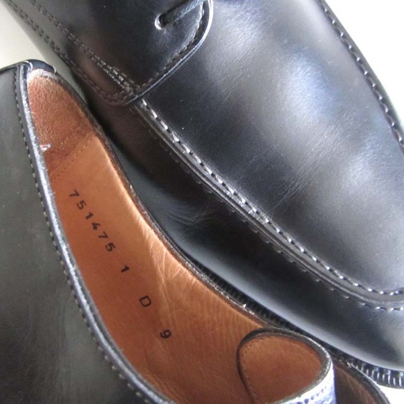 SANTONI Breden black moc toe derby shoes 9 oxfords main image 3